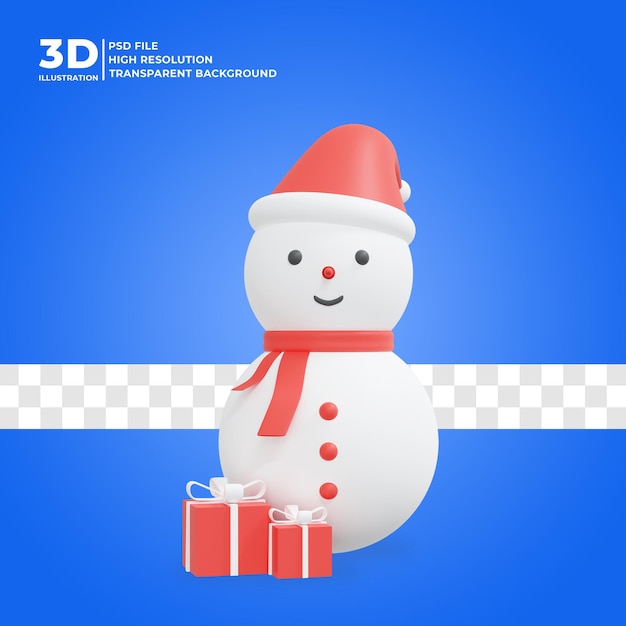 3d karakterillustratie die kerst viert premium psd