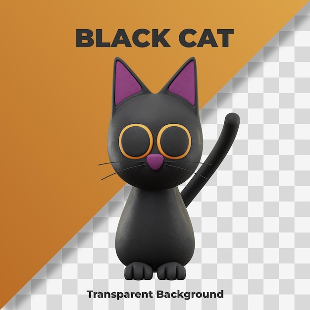 PSD 3d kat pictogram halloween illustratie