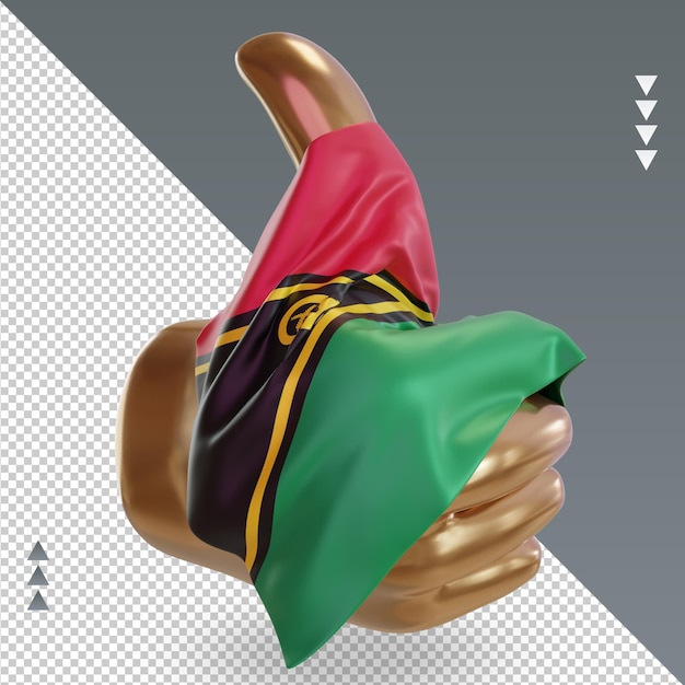 PSD 3d kciuk flaga vanuatu renderujący lewy widok