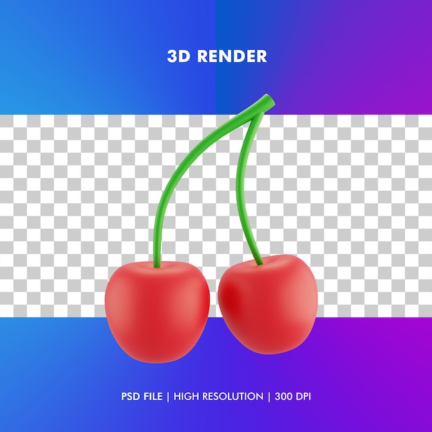 3d-kersenillustratie geïsoleerd