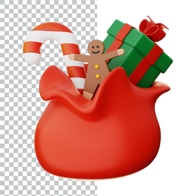 PSD 3d kerst 3d icon rendering ontwerp illustratie
