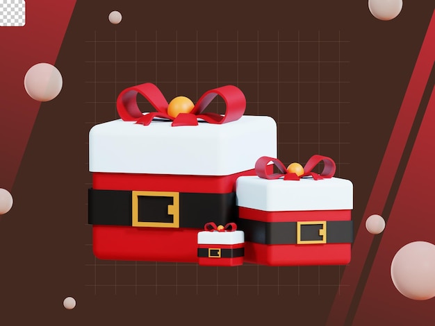 3d kerst icon pack santa geschenkdoos