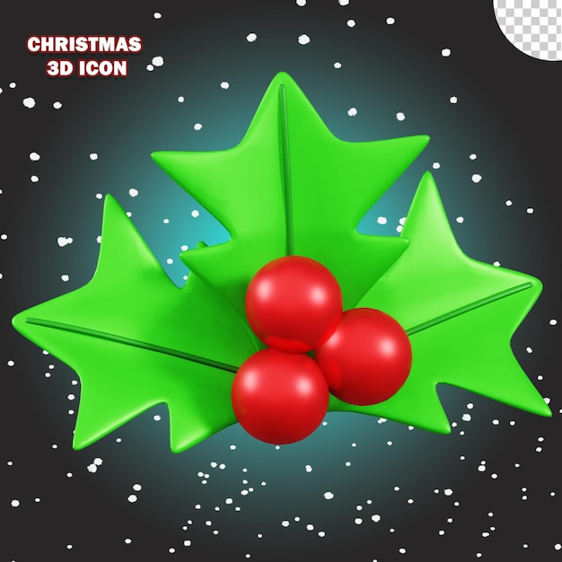 PSD 3d kerst pictogram maretak achtergrond transparante png