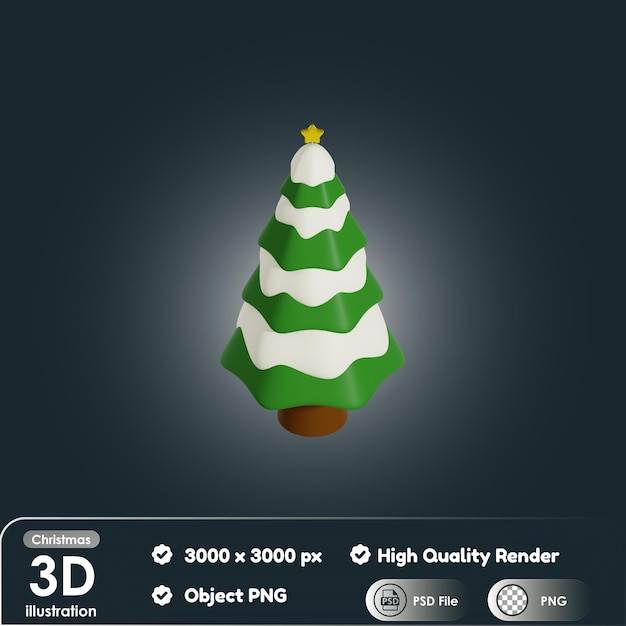 PSD 3d kerst pijnboom