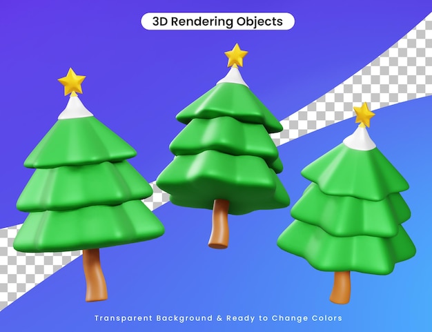 3d kerst pine tree-collectie