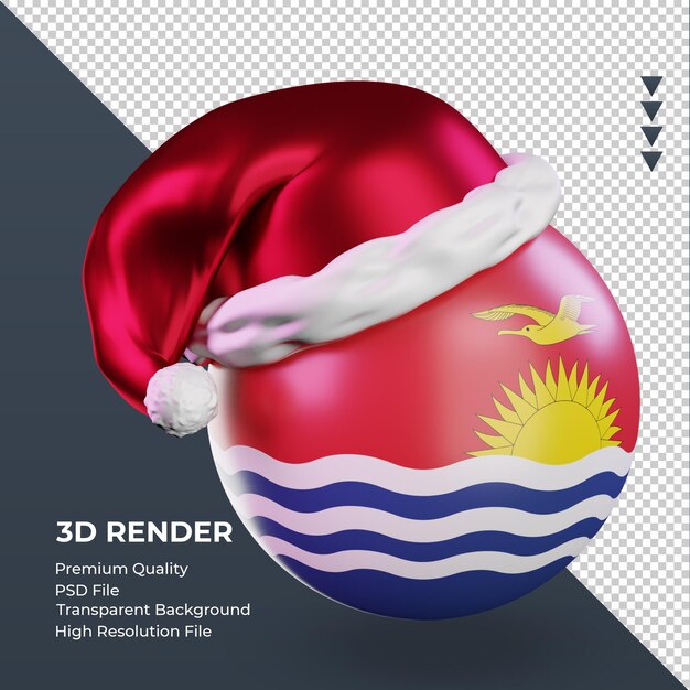 3d kerst santa claus cap kiribati vlag weergave linker weergave