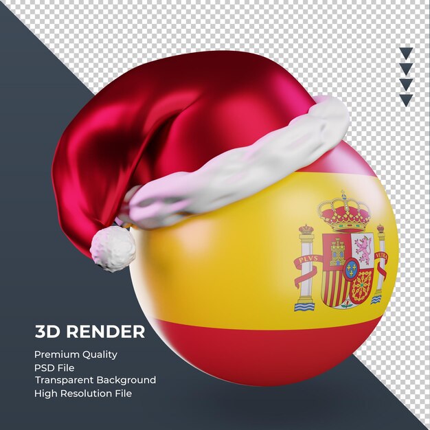 PSD 3d kerst santa claus cap spanje vlag weergave linker weergave