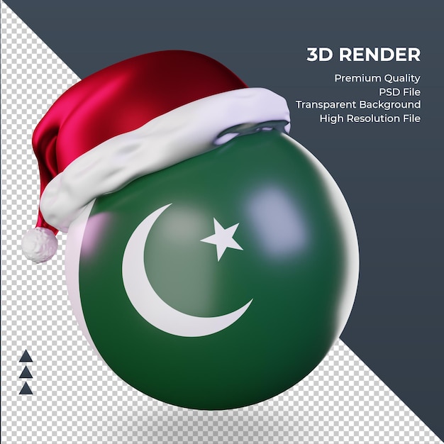 3d kerst santa claus pet pakistan vlag weergave juiste weergave