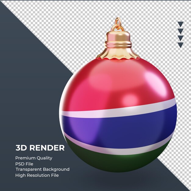 3d-kerstbal gambia vlag rendering linker weergave