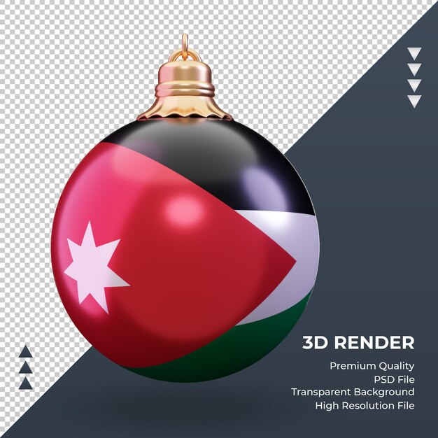 PSD 3d-kerstbal jordan vlag rendering vooraanzicht