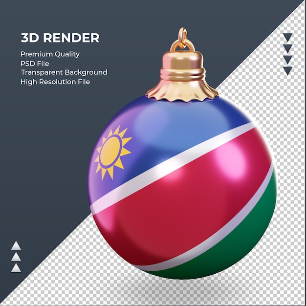 PSD 3d-kerstbal namibië vlag rendering juiste weergave