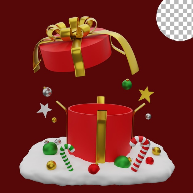 PSD 3d kerstballen illustratie ronde geschenkdoos pictogram object activa hoge kwaliteit