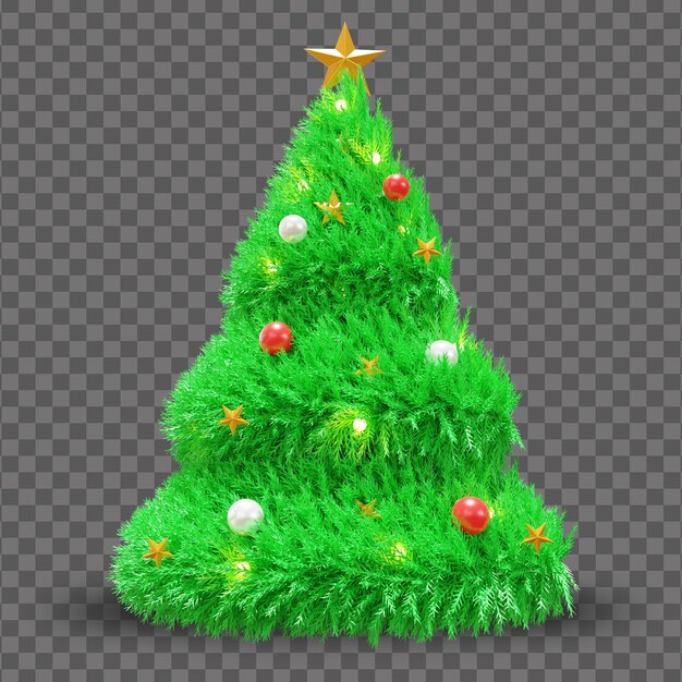 PSD 3d kerstboom met licht en bal
