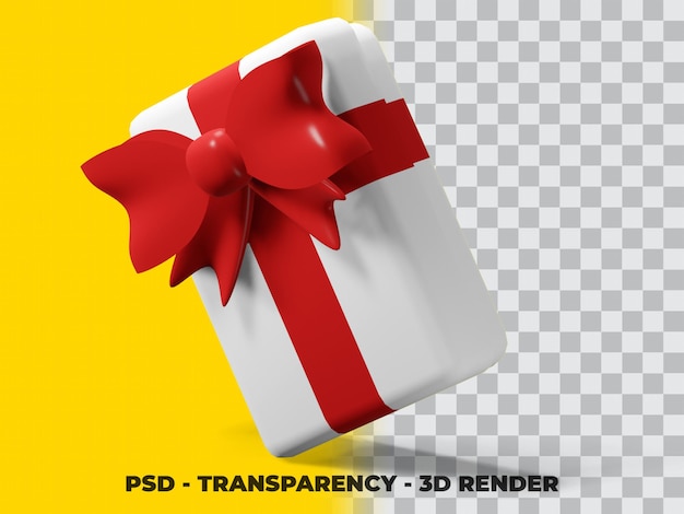 3d-kerstcadeau met transparante achtergrond