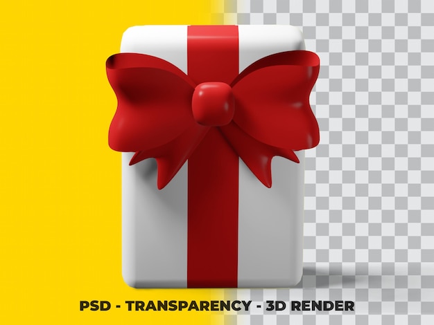 3D-kerstcadeau met transparante achtergrond