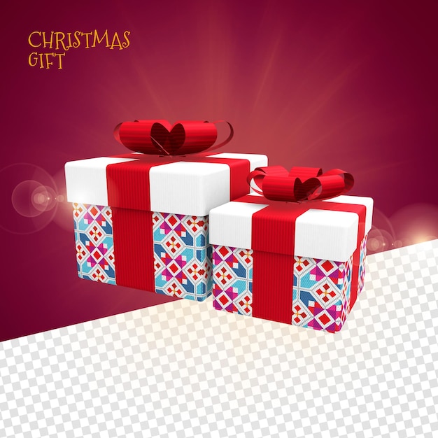 3D-kerstcadeau voor premium compositie Psd
