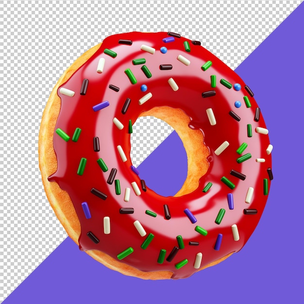 3d kerstdonut. donut in kerstkleur.