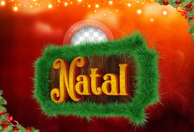 3d kerstlabel voor samenstelling in brazili logo 3d