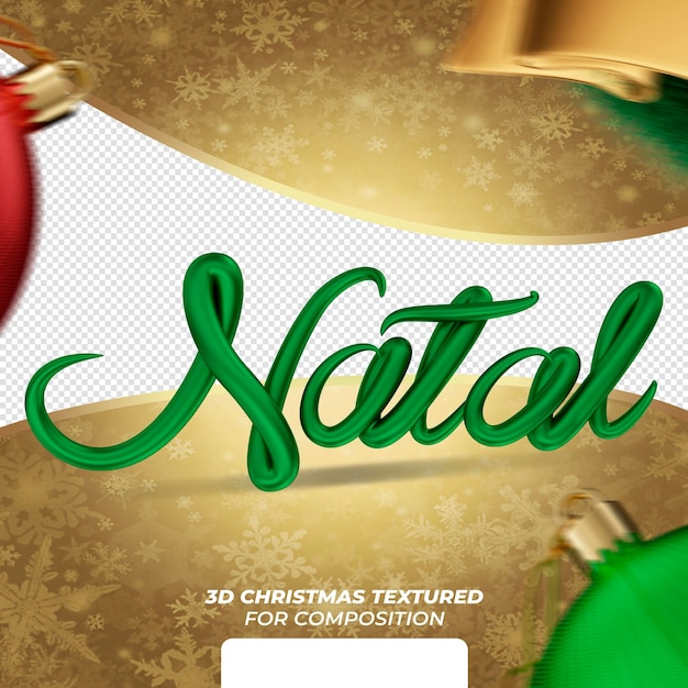 3d kerstlogo voor compositie selo natal in brazil