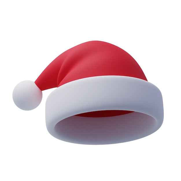 PSD 3d kerstman hoed vrolijk kerstfeest of nieuwjaar groet concept