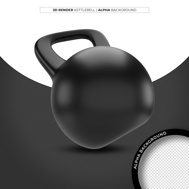 PSD 3d kettlebell bodybuilding element dla kompozycji mediów społecznościowych