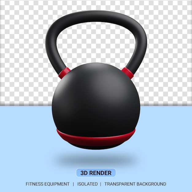 3d иллюстрация гири фитнес-оборудование с прозрачным фоном