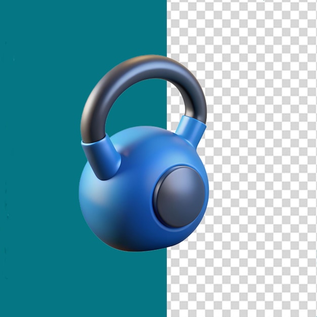 Un kettlebell 3d su trasparente