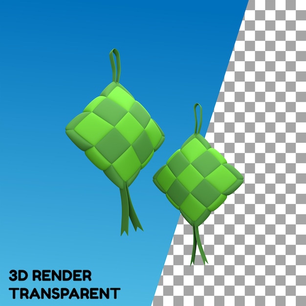 PSD 3d ketupat icon for ramadan celebration