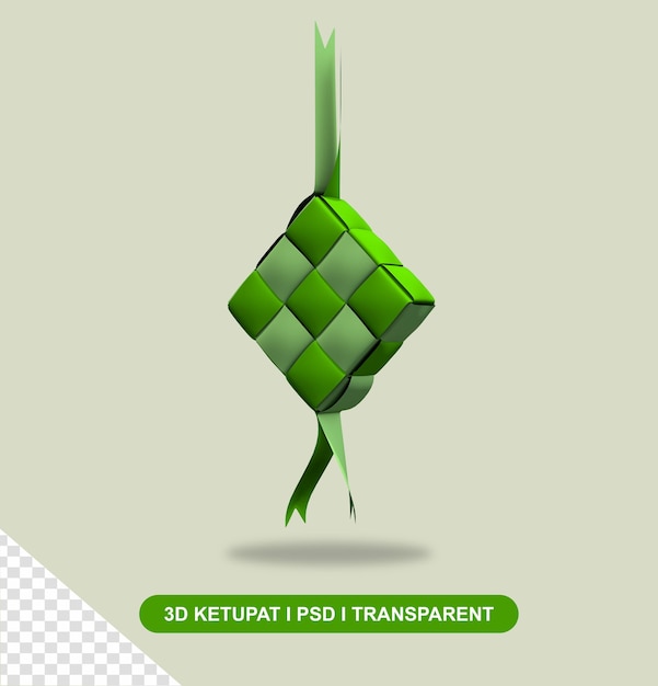 PSD 3d ketupat cucina indonesiana tradizionale del ramadan