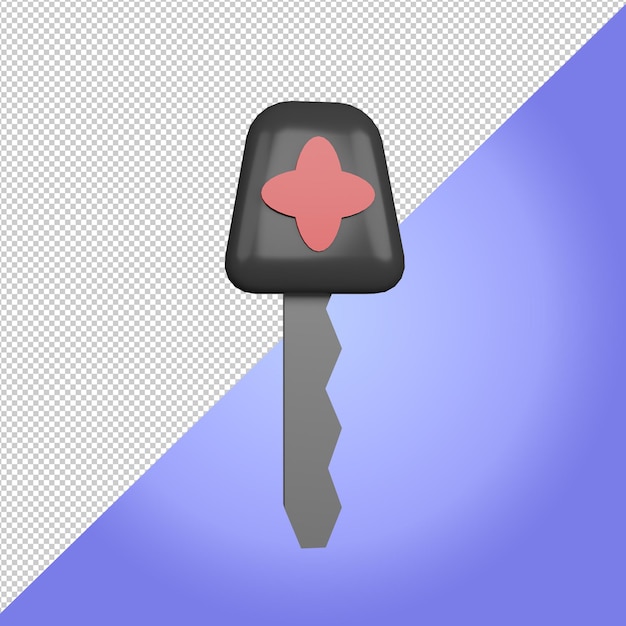 PSD 3d key car icon with alarm