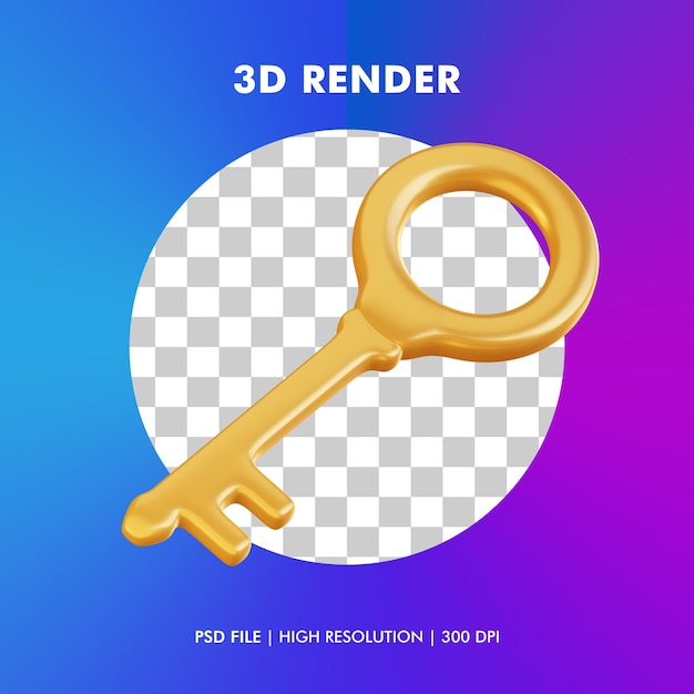 3d key illustration isolated