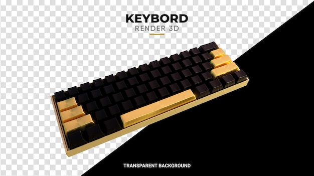 3D keybord dark and fine gold texture hign quality render