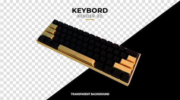 PSD 3d keybord dark and fine gold texture hign quality render