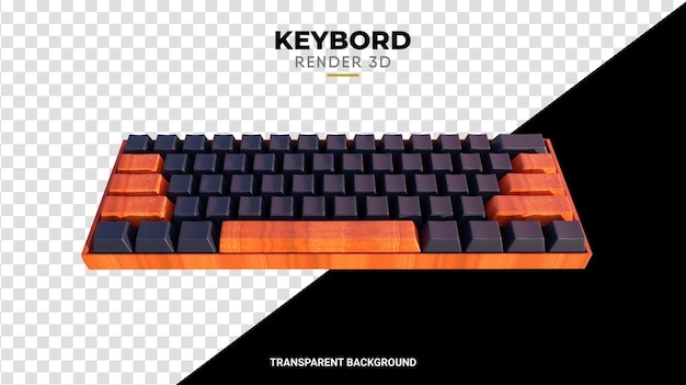 PSD 3d keybord dark and wood texture hign quality render