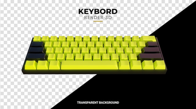 PSD 3d keybord dark and yellow texture hign quality render