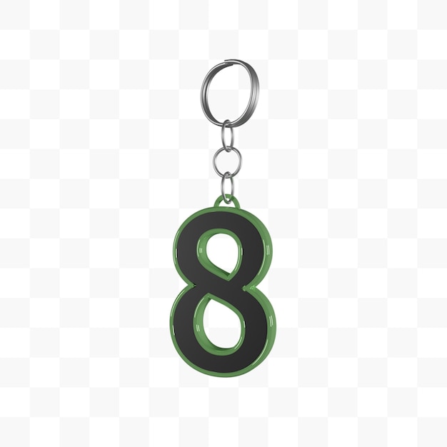 3d keychain number 8