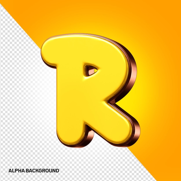 PSD 3d kids alphabet letter r