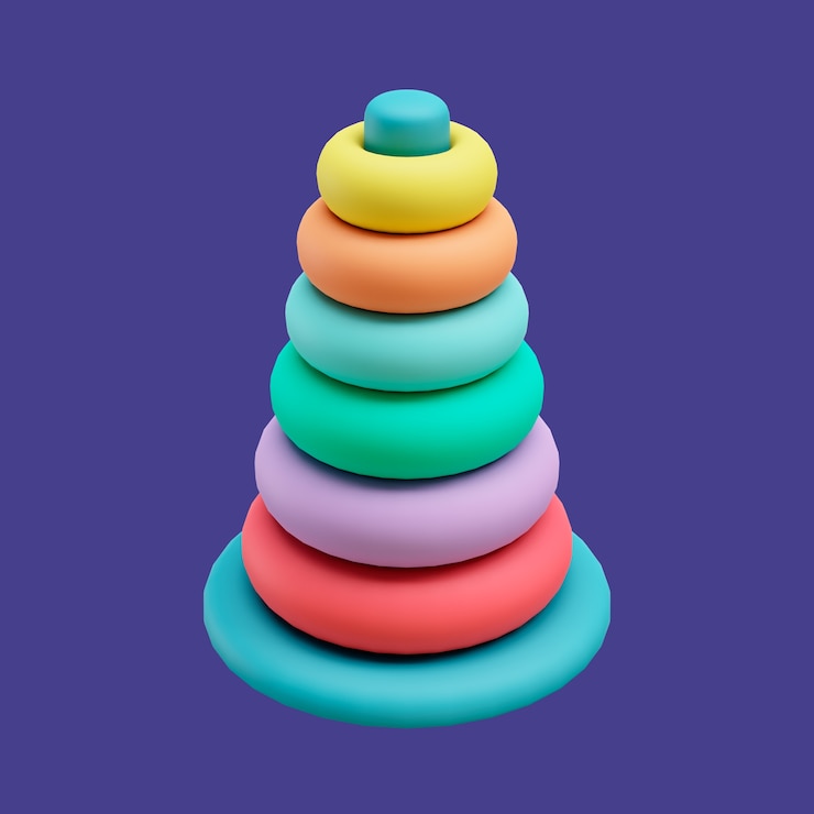 PSD 3d kindergarten icon with toy