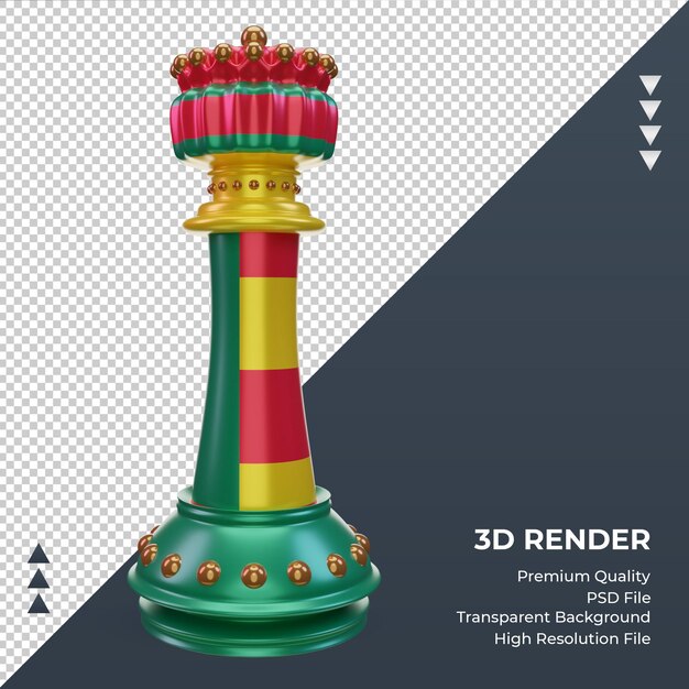 正面図をレンダリングする3dキングチェスベナンの旗