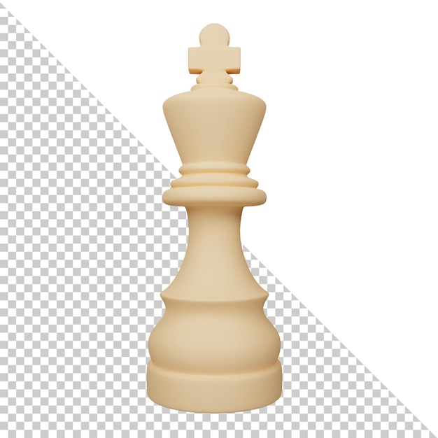3d king chess icon isolated on the transparent background