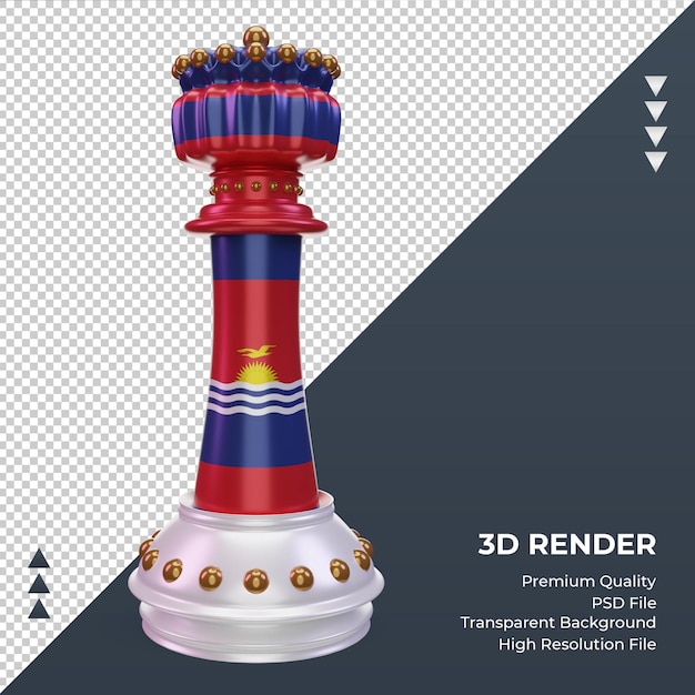 3dキングチェスキリバスの国旗レンダリング正面図