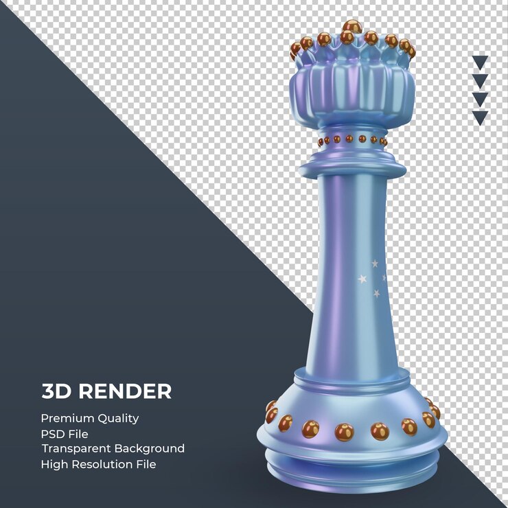 PSD 3d королевские шахматы рендеринг флага микронезии вид слева