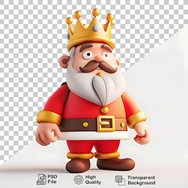 PSD a 3d king with a sword and crown on transparent background