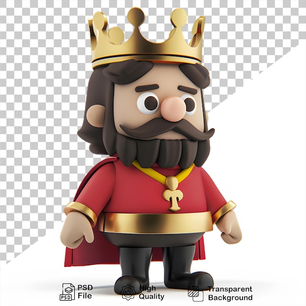 PSD a 3d king with a sword and crown on transparent background