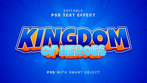 3d kingdom of heroes text effect