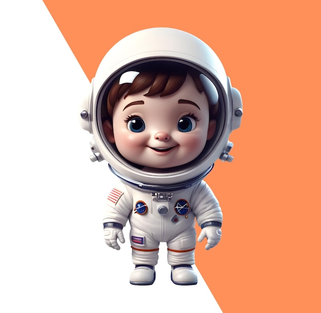 PSD 3d kleine astronautenjongen