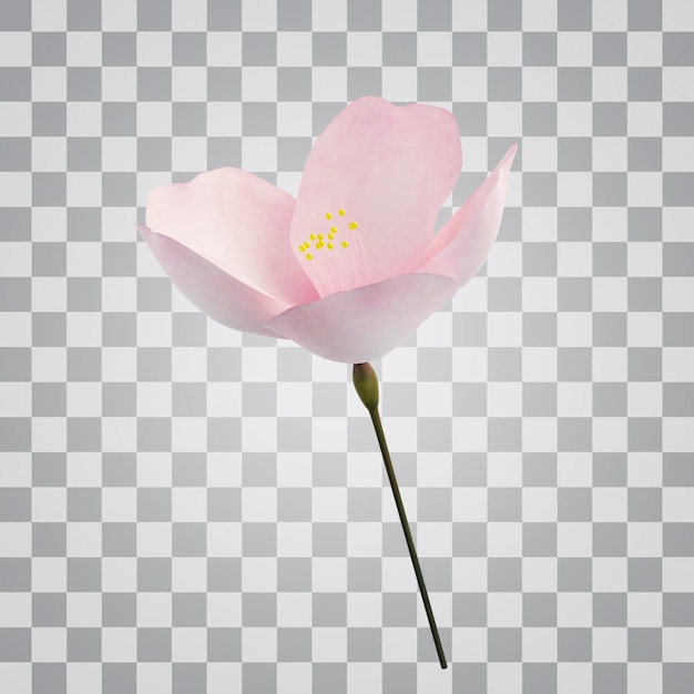 3d kleine roze bloem alpha- achtergrond