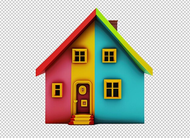 PSD 3d kleurrijk huis clipart png