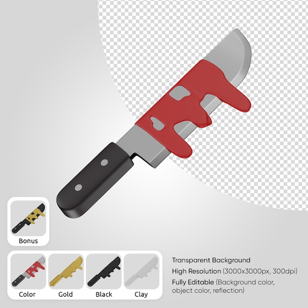 3d knife with blood