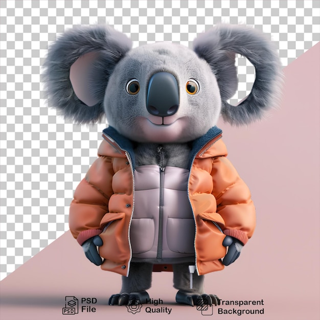 PSD 3d koala znak izolowany na przezroczystym tle zawiera plik png